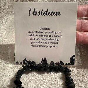 Obsidian Crystal Chip Healing Bracelet
